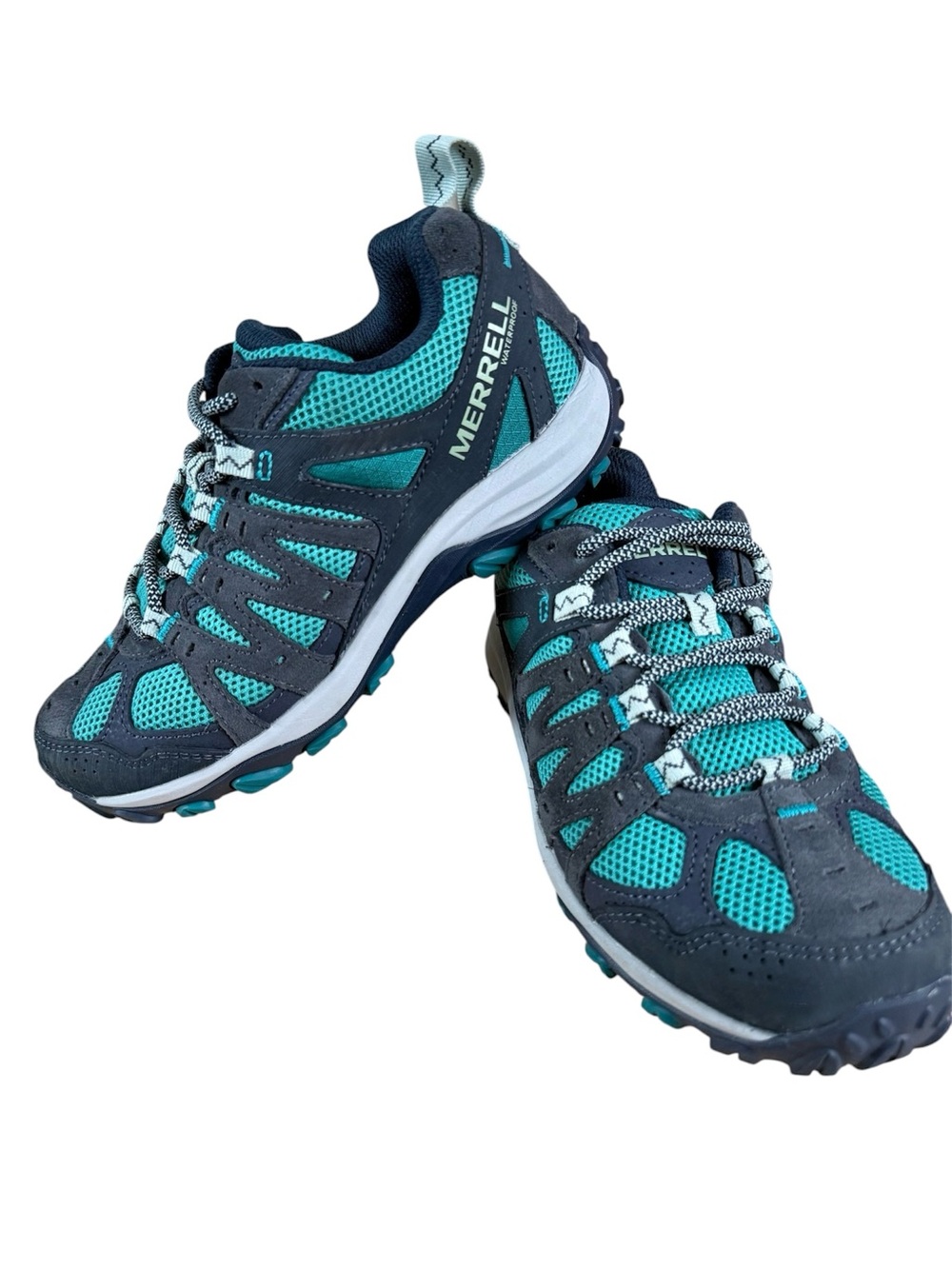 Merrell Accentor 3 WP Waterproof Hiking Shoes Teal / Navy / Blue Like New in Box - Picture 5 of 14